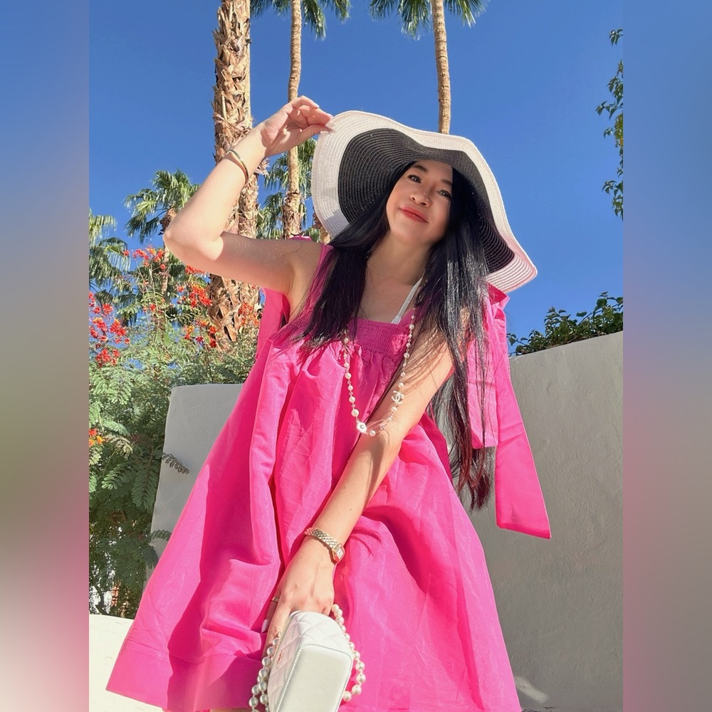 Anthropologie - Endless Rose Smocked Tie-Strap Swing Dress